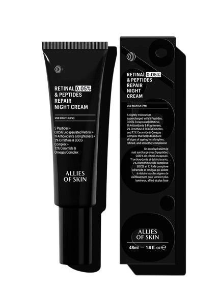 Allies of Skin Нічний антивіковий крем з ретиналем 0.1% Retinal & Peptides Repair Night Cream PRRNC048EN02 фото