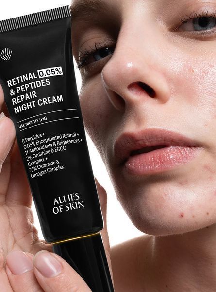 Allies of Skin Нічний антивіковий крем з ретиналем 0.1% Retinal & Peptides Repair Night Cream PRRNC048EN02 фото